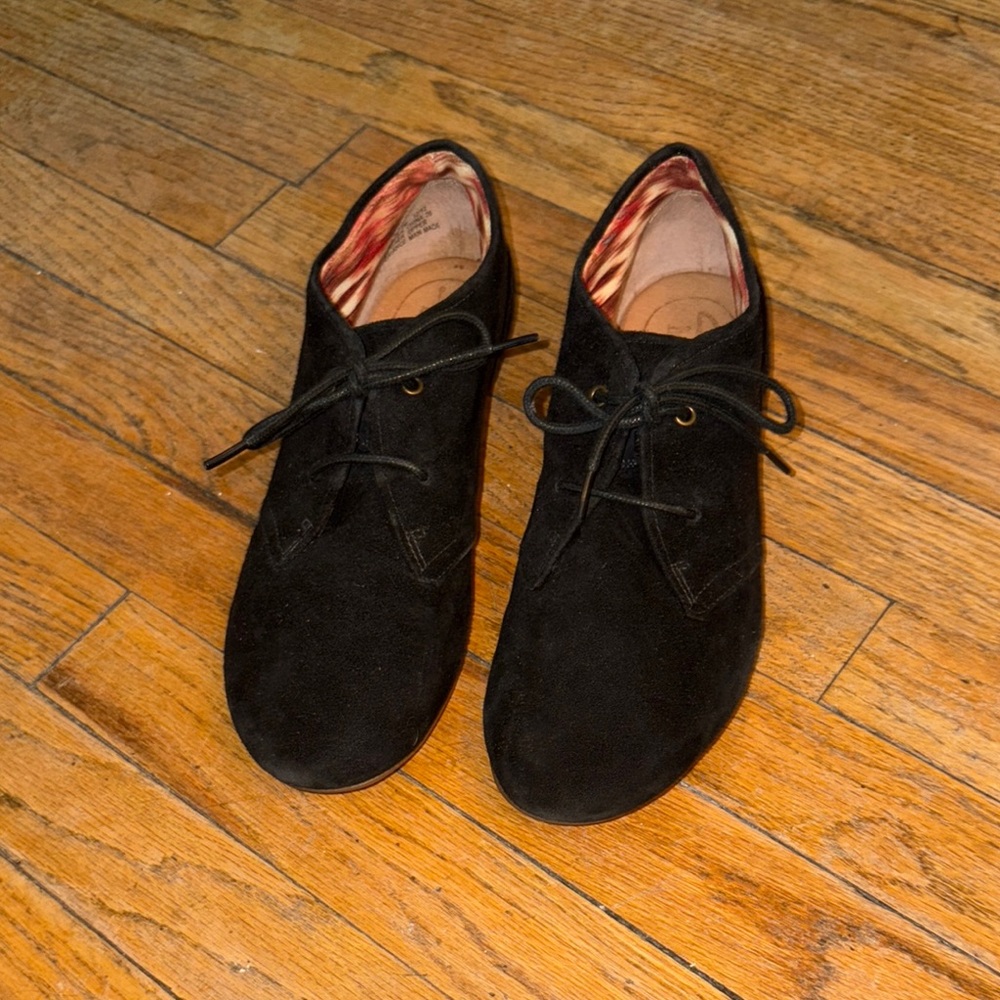 Clarks Black Suede Shoes